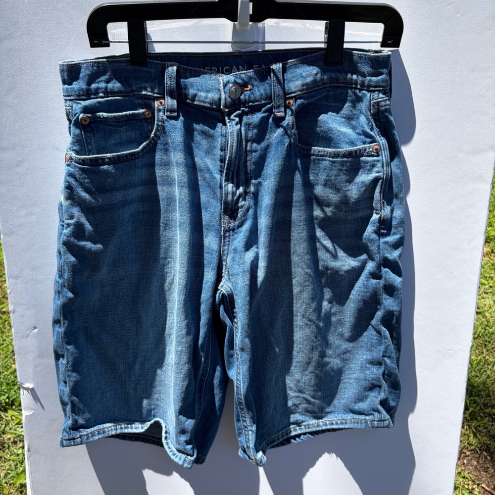 American Eagle Jort Denim Shorts Womens Size 4 Medium Wash Stretch Blue Jeans